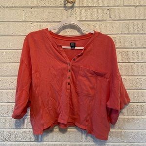 Urban outfitters pink cropped tshirt oversized